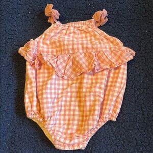 Dylan & Abby Pink Gingham Baby Romper